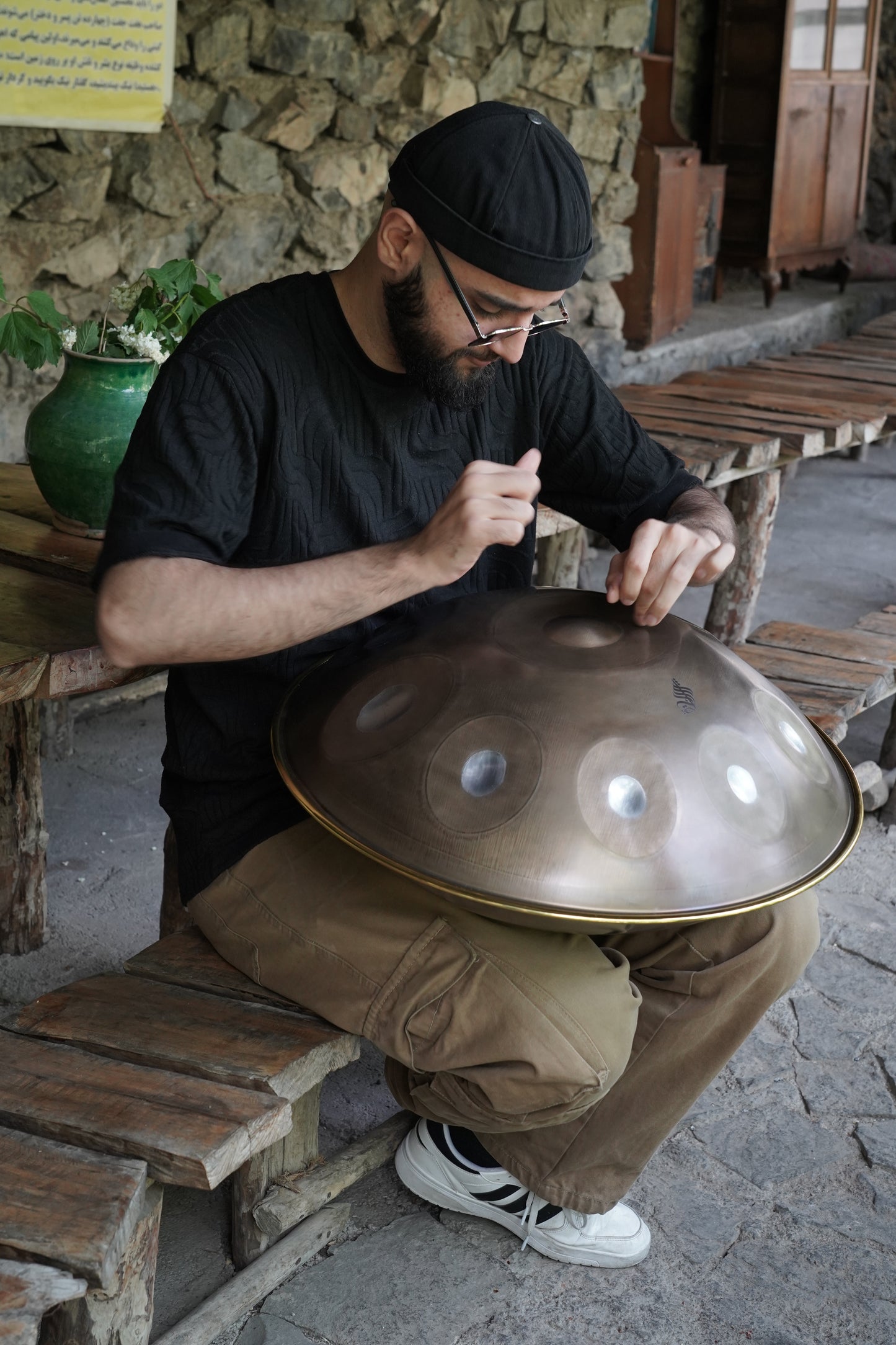 RooGiiNaa Hand Pan, 10 Notes, Stainless Steel, 440HZ, D-Kurd