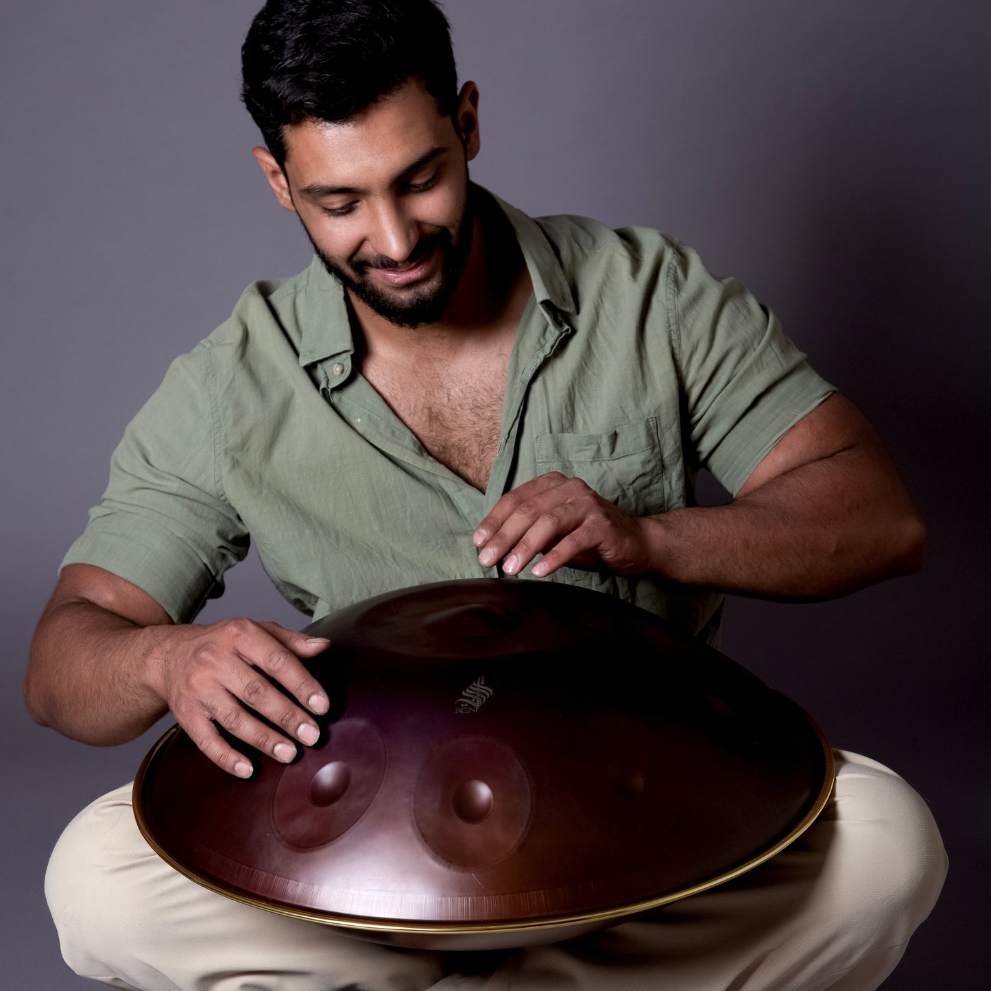 Rogina Hand Pan 10 Notes, D-Kurd, 432Hz,  Nitride Steel , Galaxy Purple