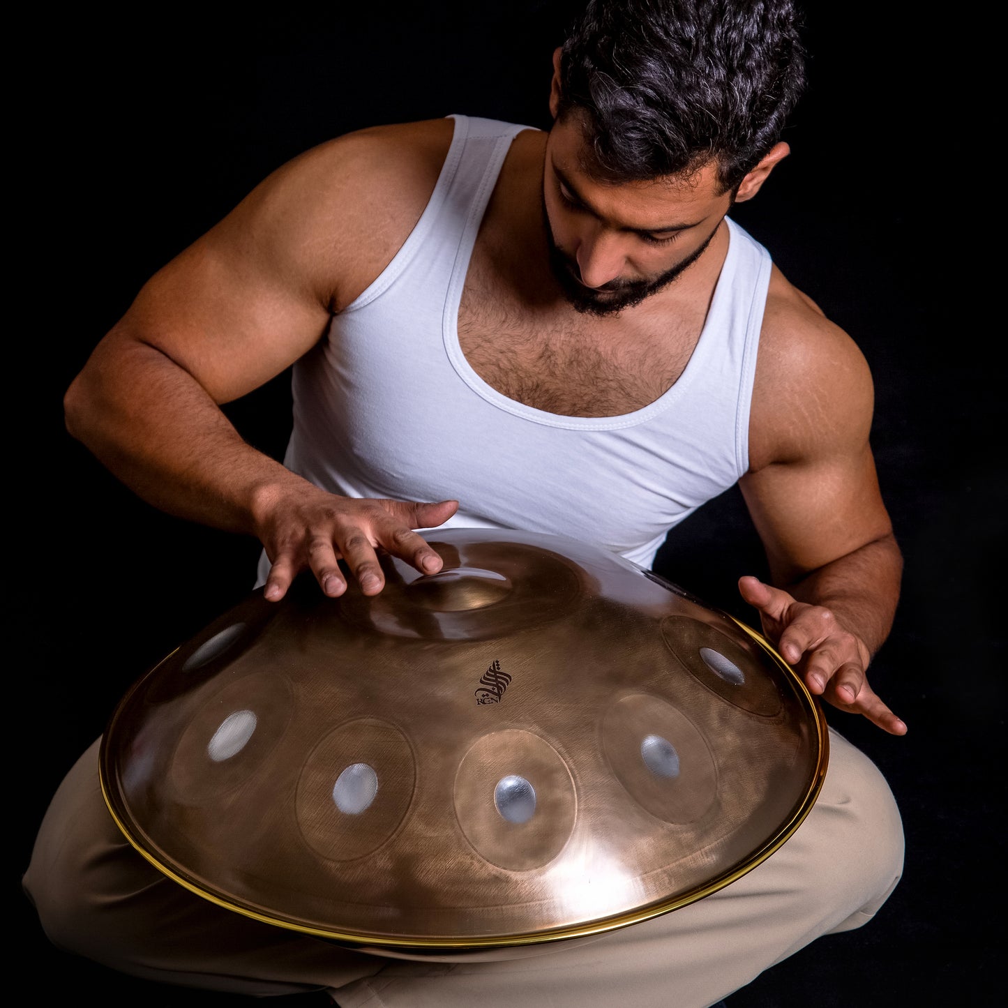 Rogina Hand Pan, 10 Notes, Stainless Steel, 440HZ, D-Kurd, Mystic Golden Mocha