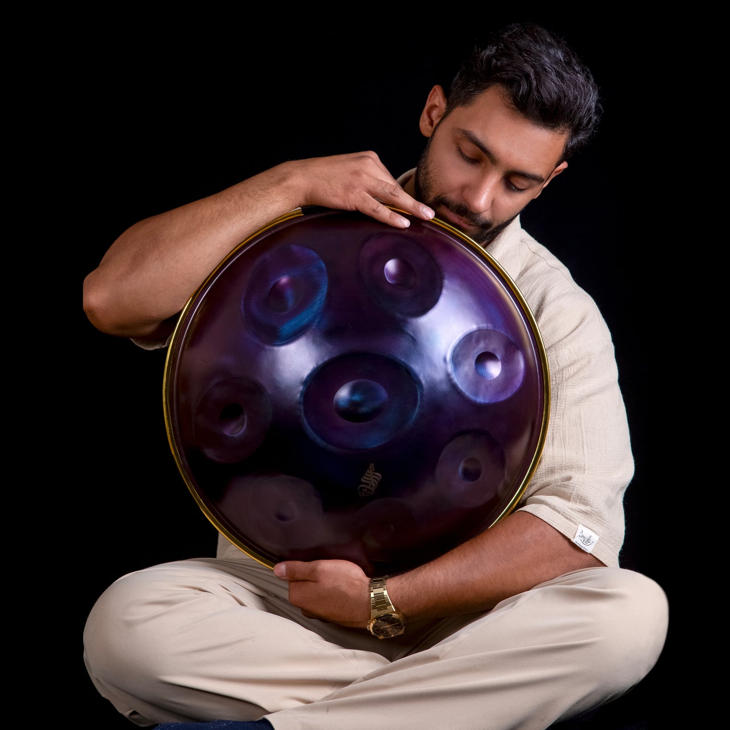 Rogina Hand Pan – 8 Notes,Nitried Steel, 440Hz C Major, Aurora Purple Finish